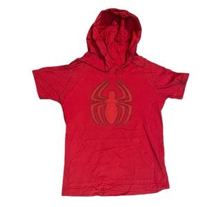 Red and Black Spider Man Marvel Short Sleeved Tee for Kids
